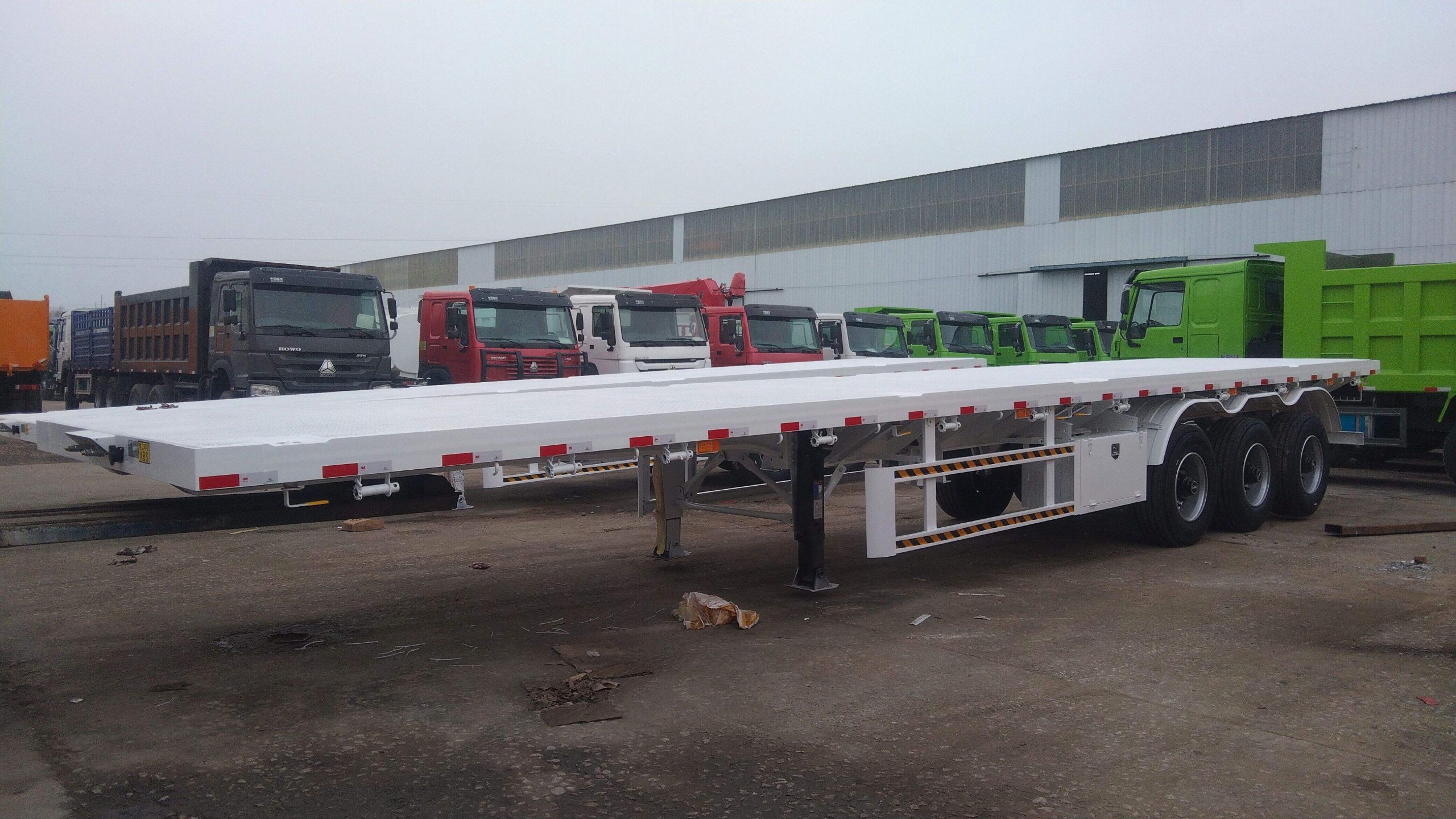 MULINAN_Single tire 3-axle flatbed semi-trailer MULINAN_Single tire 3-axle flatbed semi-trailer